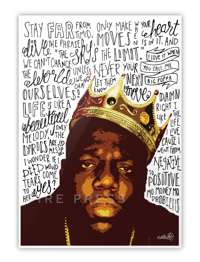 The Notorious B.I.G / Biggie Smalls Lyrics Poster