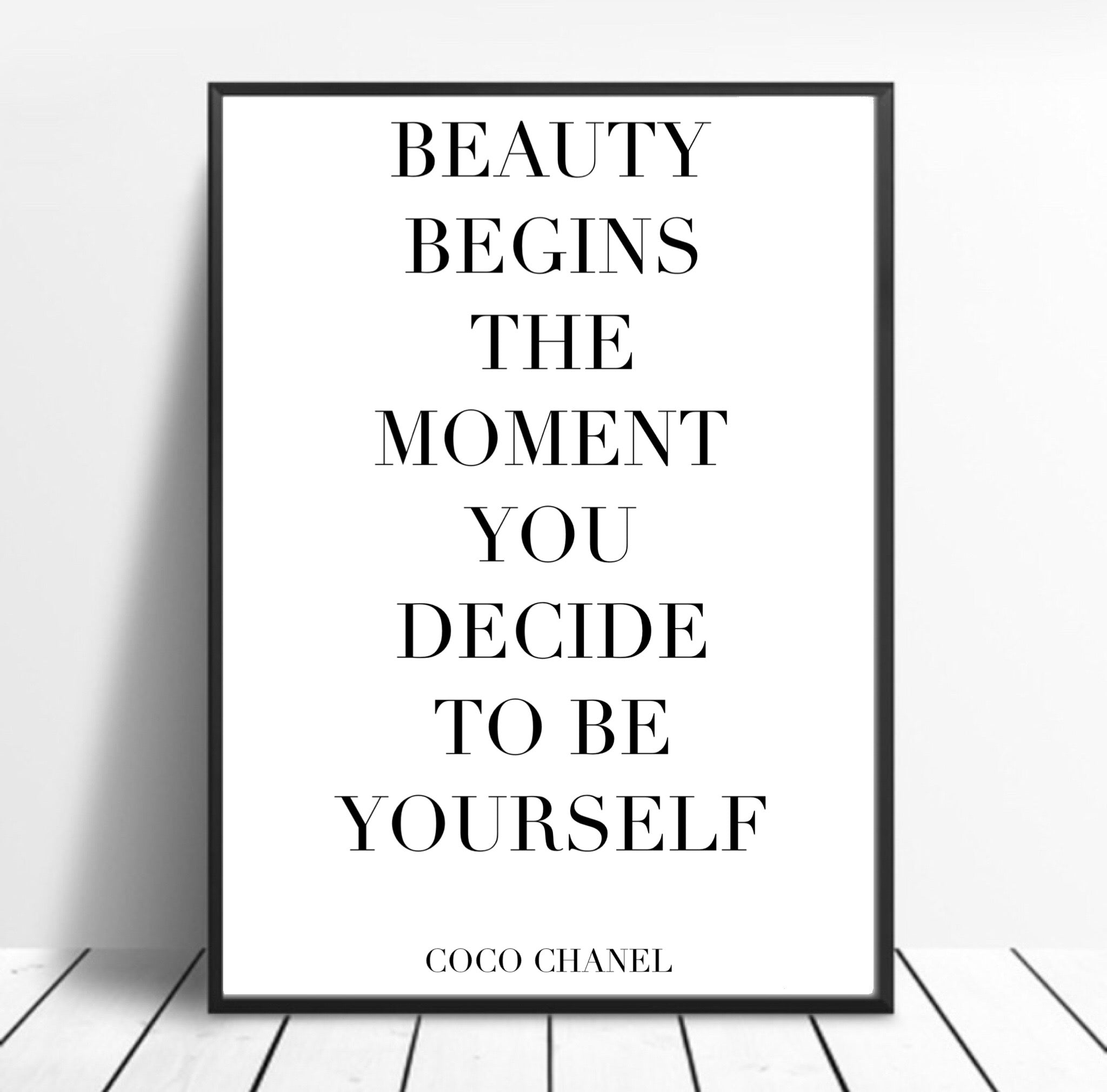 Coco Chanel Beauty Begins Quote Poster  Print  Fire Press