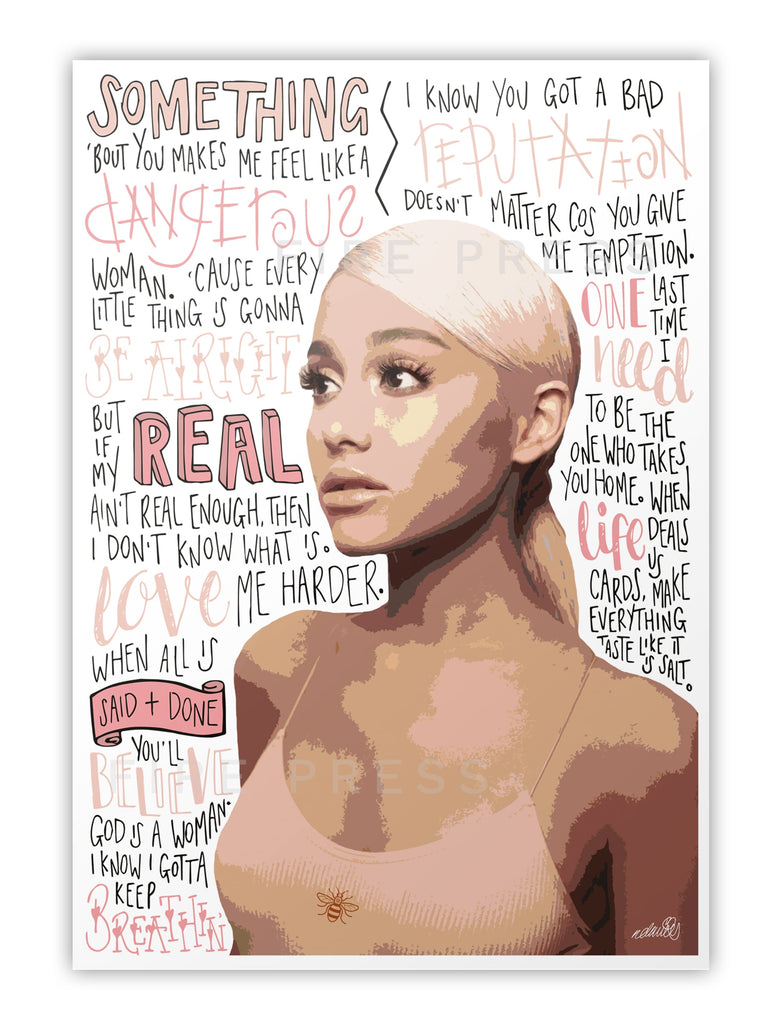 Ariana Grande Lyrics Poster
