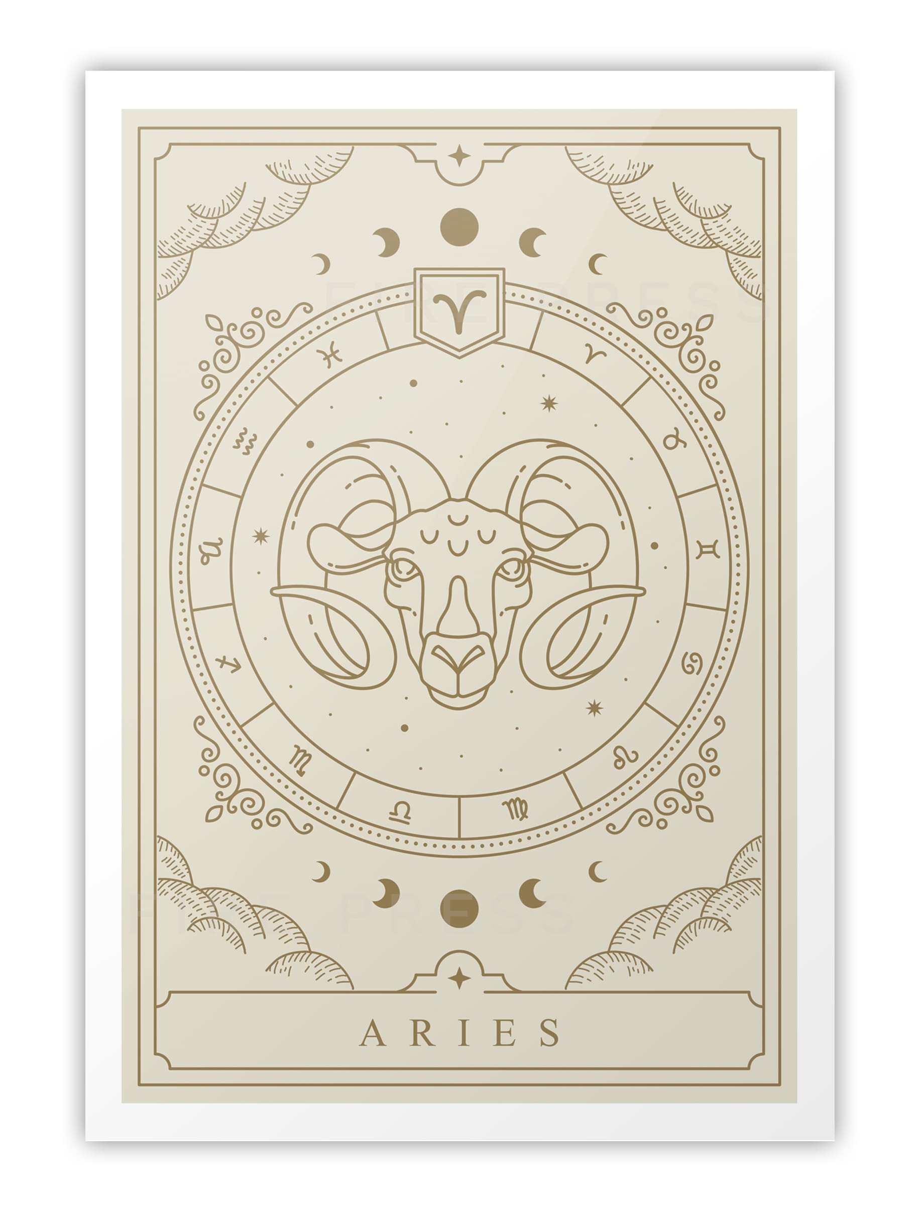 Aries Illustrated Poster II – Fire Press