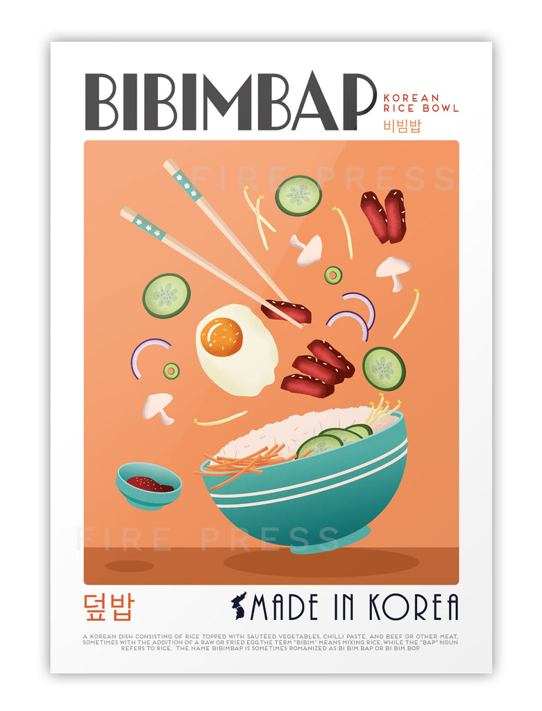 Bibimbap Illustration Poster