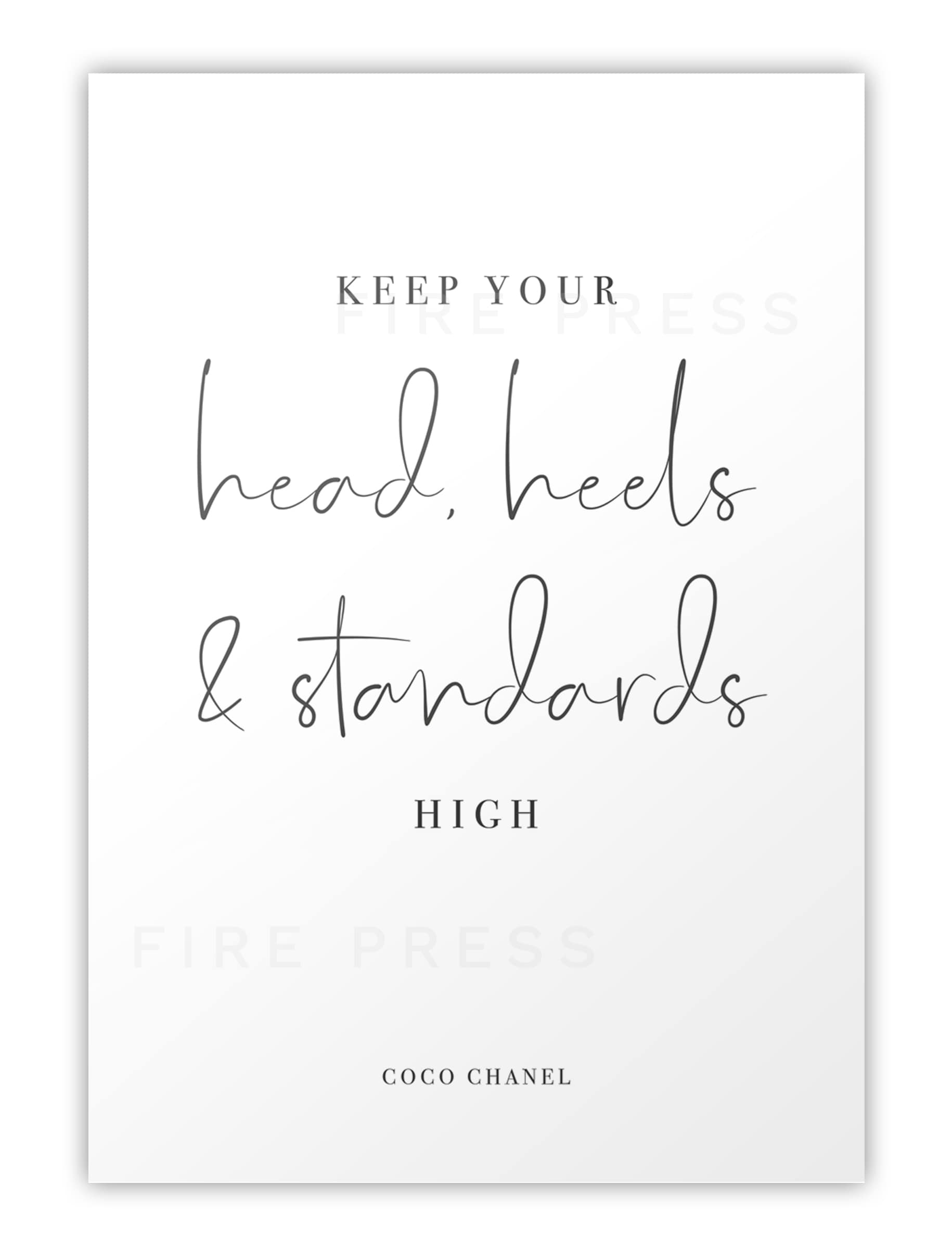 Coco Chanel Standards Quote Poster / Print – Fire Press