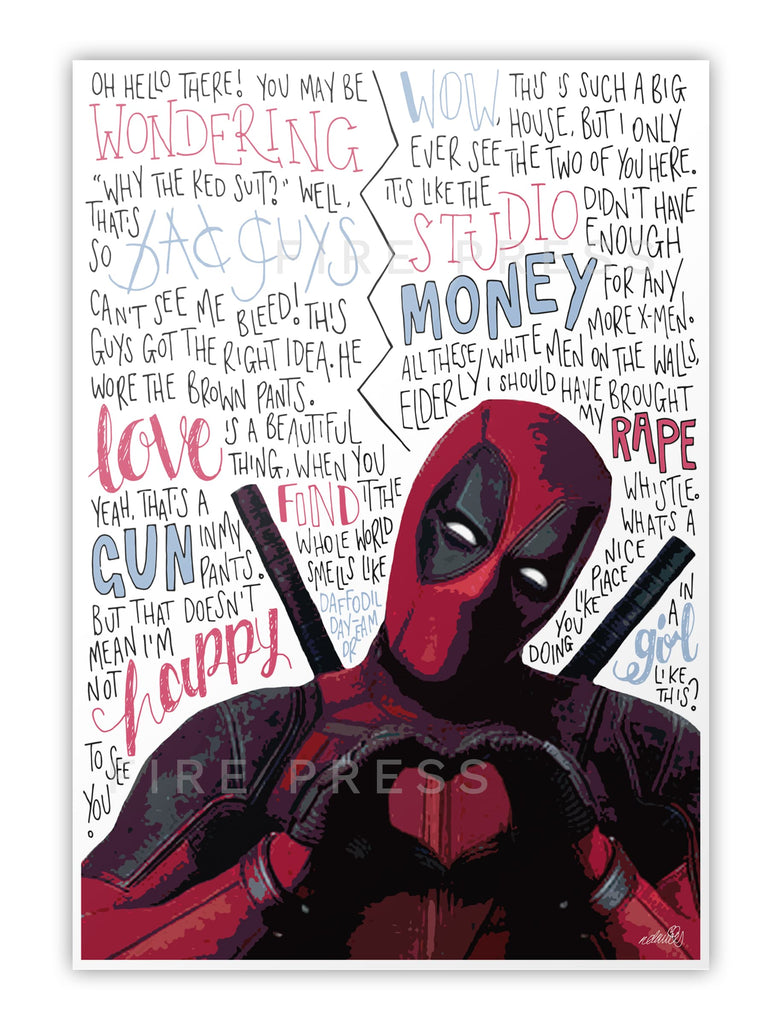 Deadpool / Marvel Quote Poster