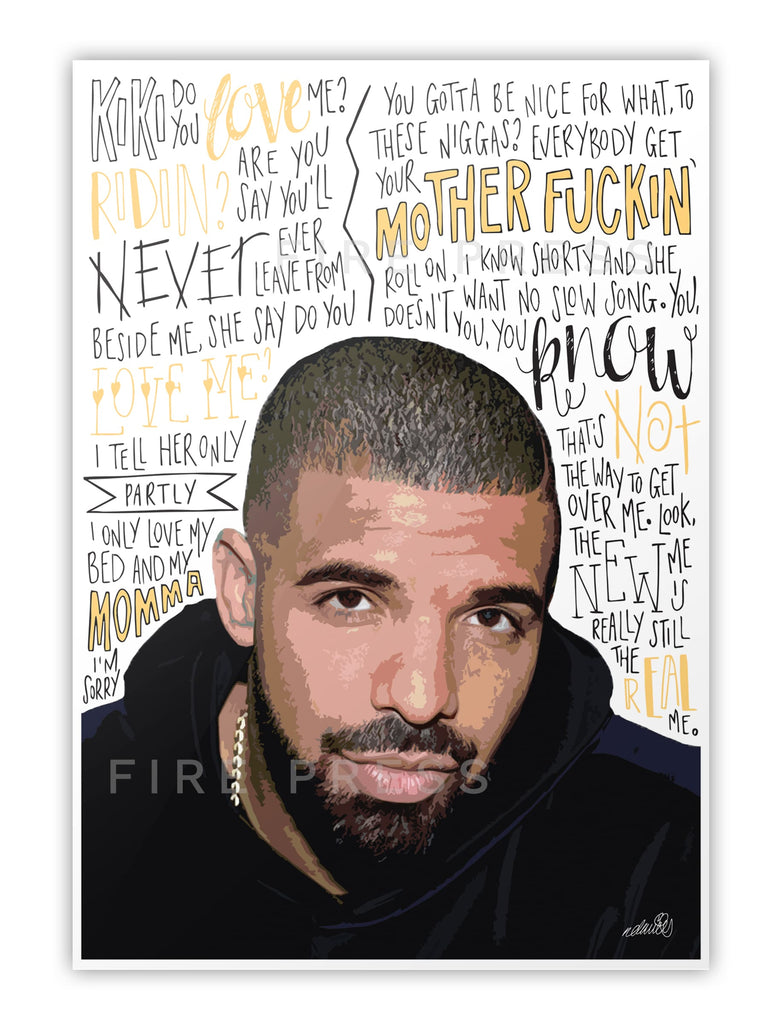 Drake Lyrics Poster
