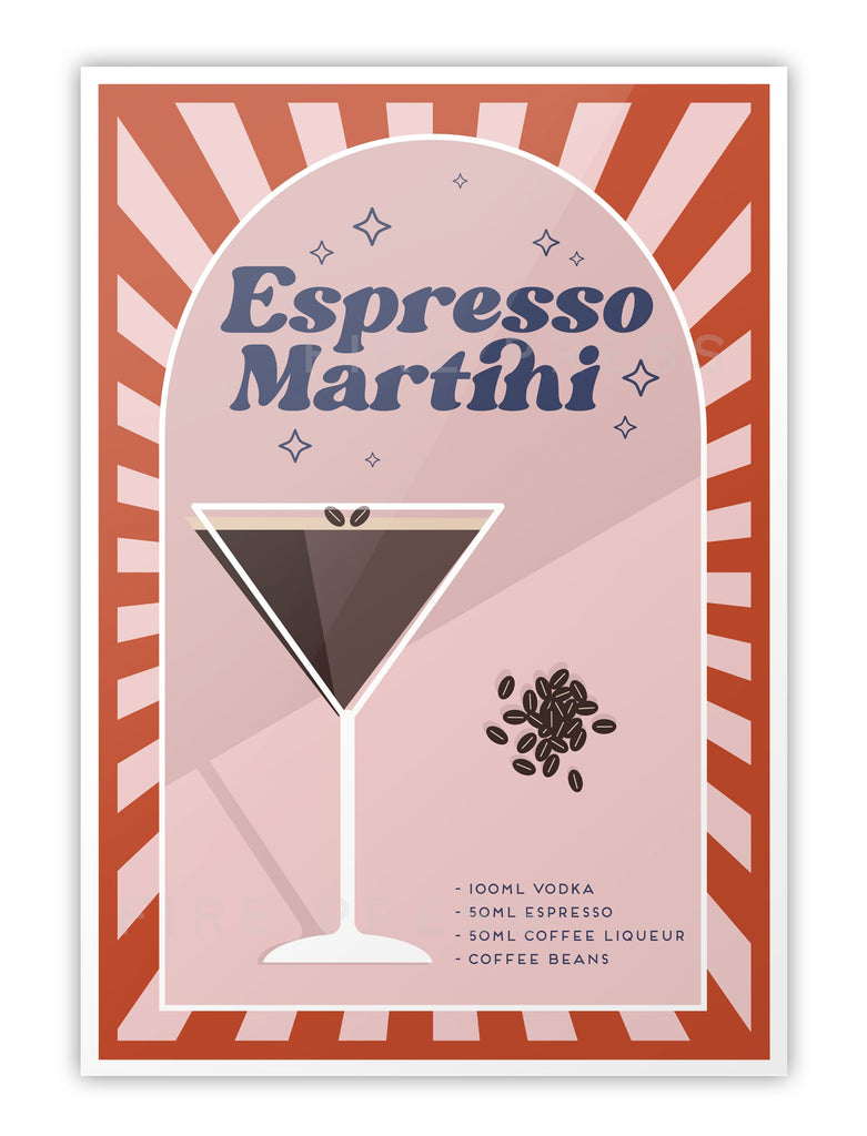 Espresso Martini Retro Poster
