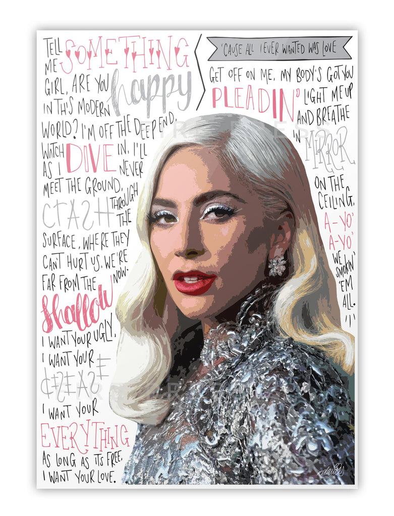 Lady Gaga Lyrics Poster