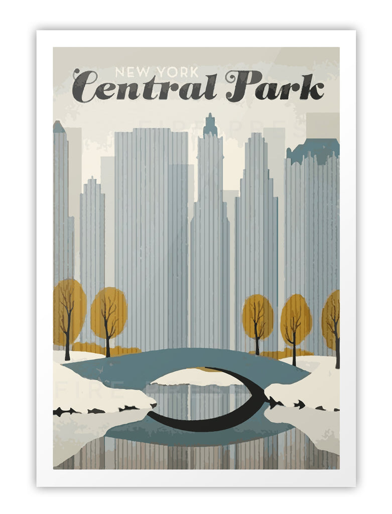 Restored Vintage New York Central Park Poster