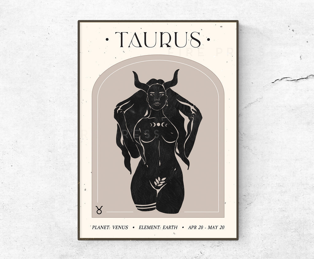 Taurus Illustrated Poster